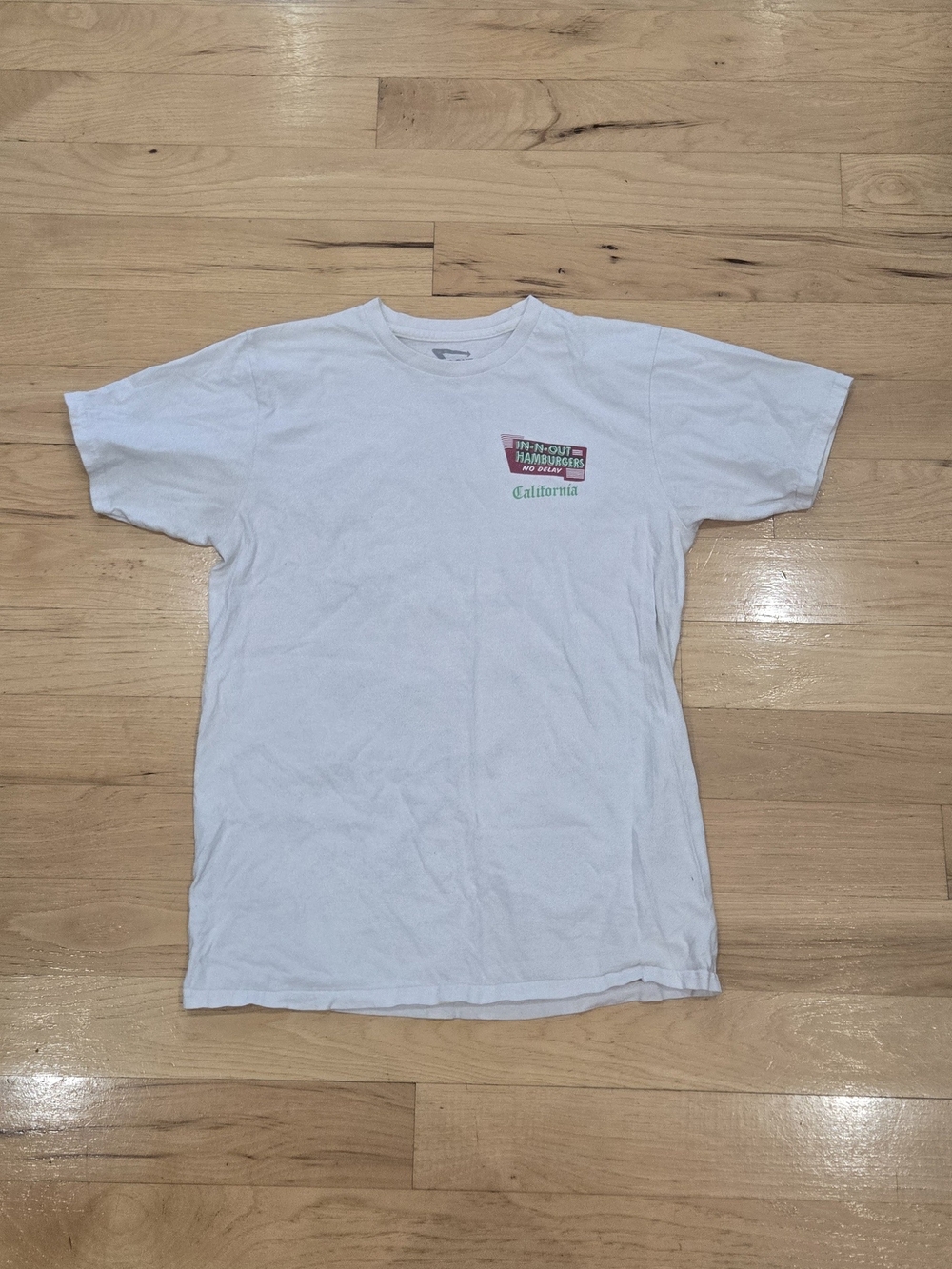 In-N-Out Hamburgers California Logo White Short Sleeve Tee Size M - Picture 2 of 6